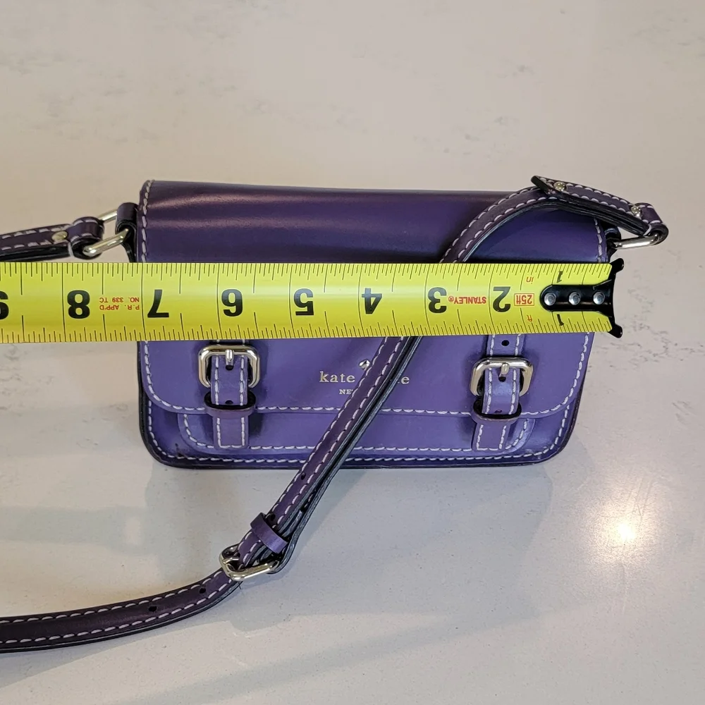Kate Spade Purple Leather Essex Scout Crossbody Handbag Messenger Bag